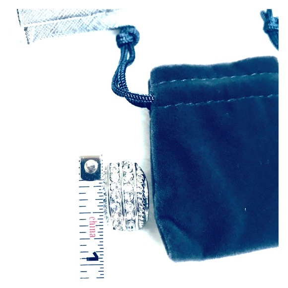 Lovely Crescent Silver CZ Diamond Post Earrings - Picture 7 of 12